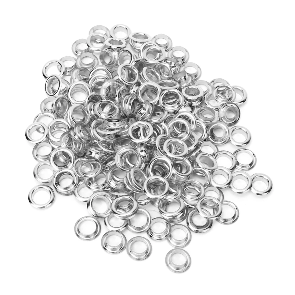 100 Sets 8mm Grommet Kit Metal Eyelets Rivets Brass Eyelet Shoes Bag Clothes AccessoriesSilver