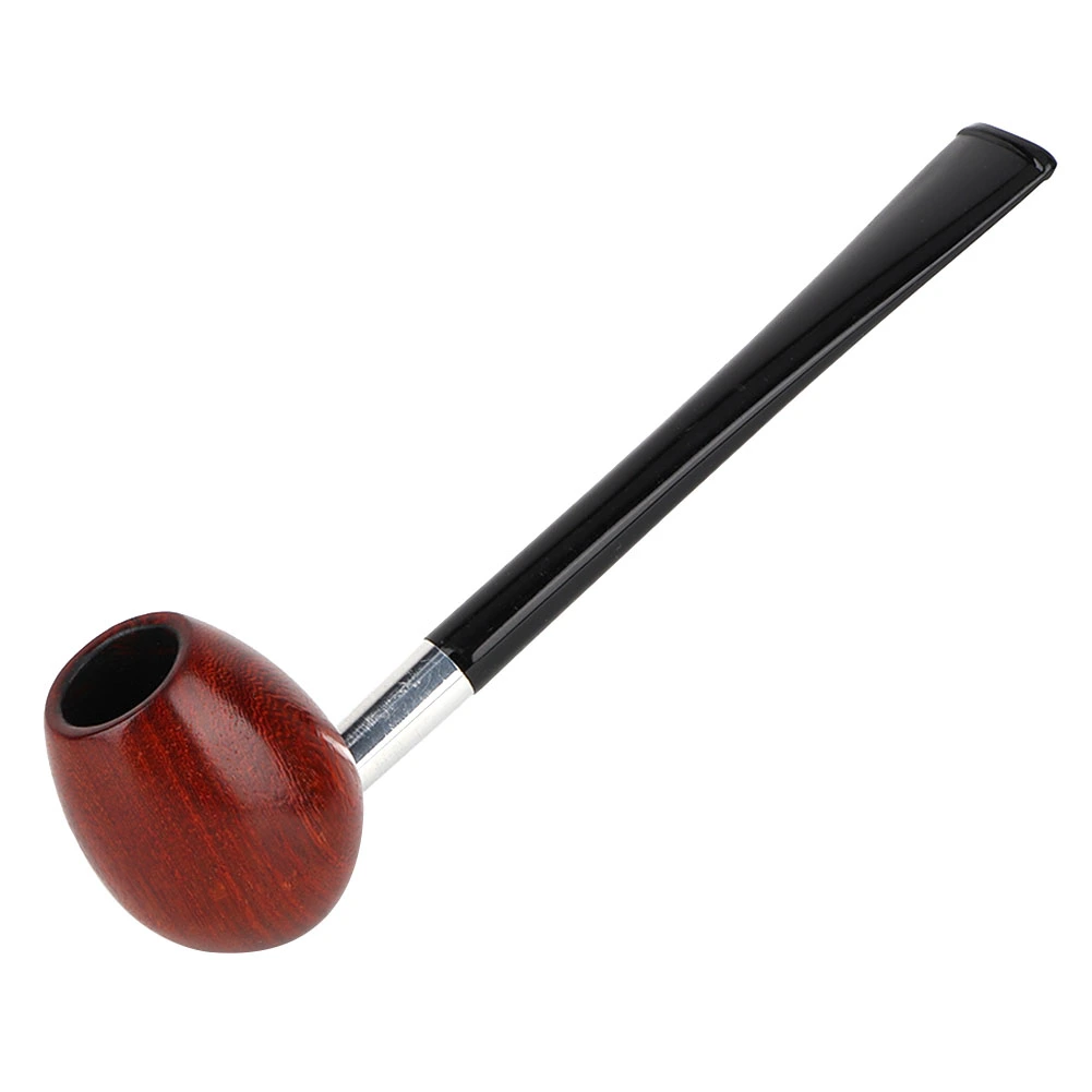 Long Handle Ebony Wooden Tobacco Pipe Portable Smoking Cigarette Pipe