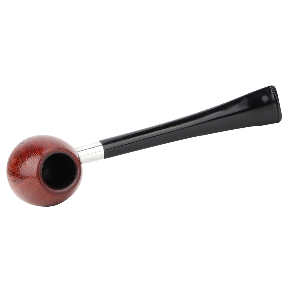 Long Handle Ebony Wooden Tobacco Pipe Portable Smoking Cigarette Pipe