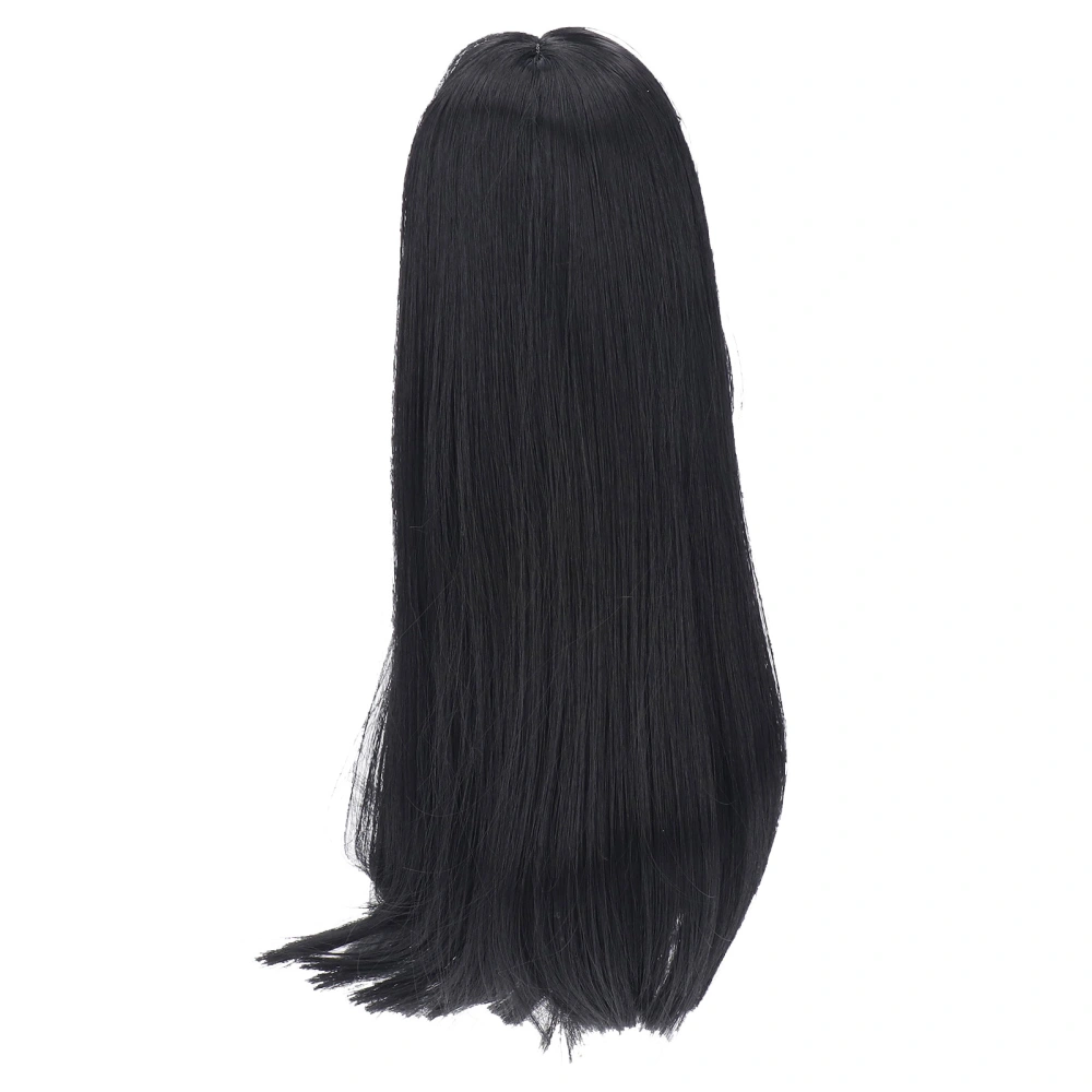 Doll Wig 8 to 9 Inch Heat Resistant Fiber Straight Wig 1/3 Doll Hair Replacement Wigs for DIY Black