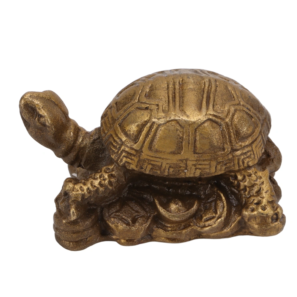 Brass Statue Tortoise Shape Retro Workmanship Fine Carving Easy Clean Home Decoration