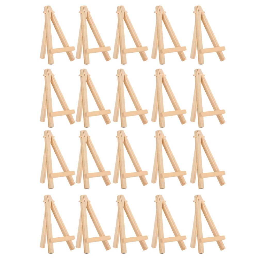 20Pcs Wood Easel Artware Mini AFrame Natural Wood Display Tripod Holder for Decoration Exhibit Props