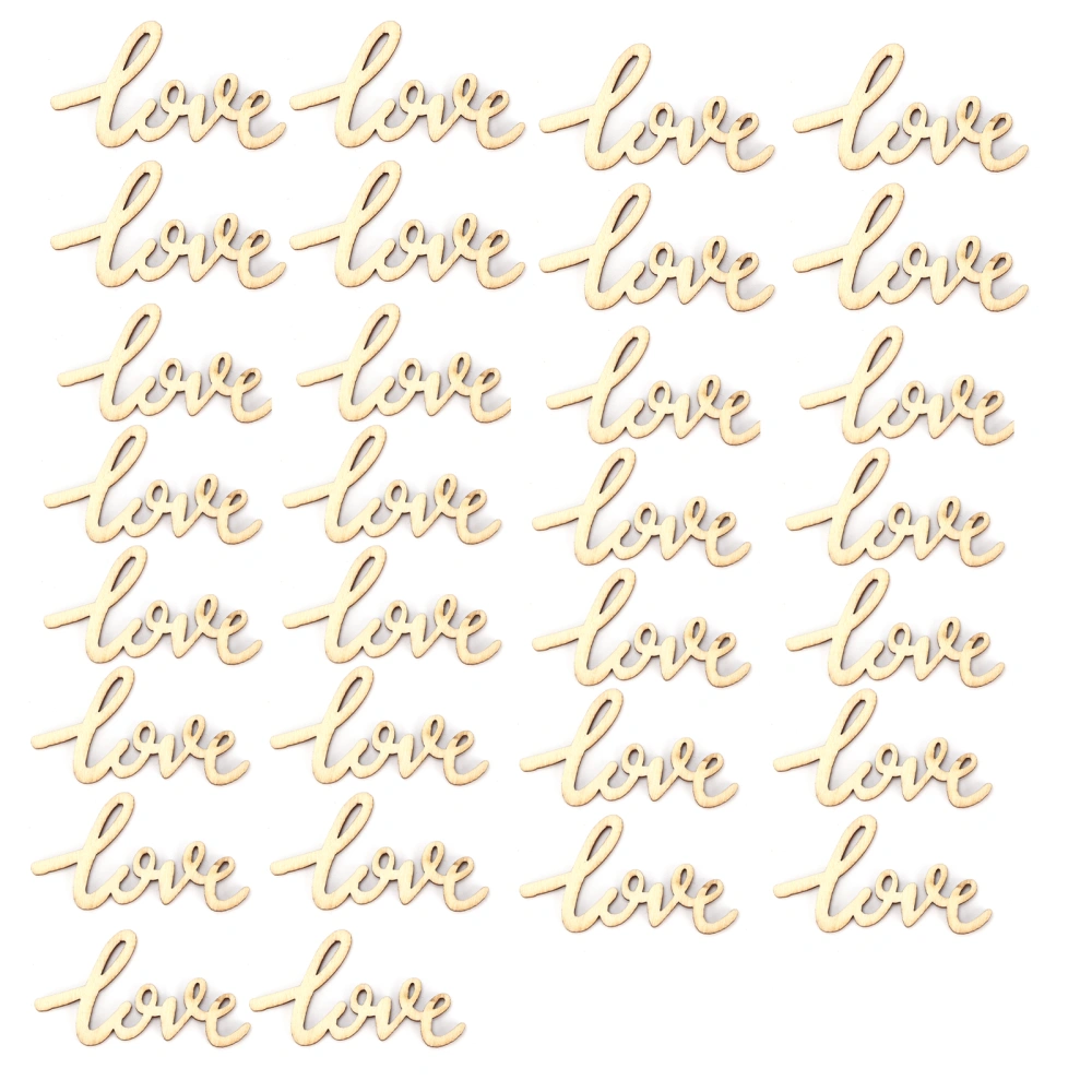 30pcs Love Script DIY Mini Wood Letter Chips for Home Wall Art Craft Romantic Scene Layout Scrapbook Decoration