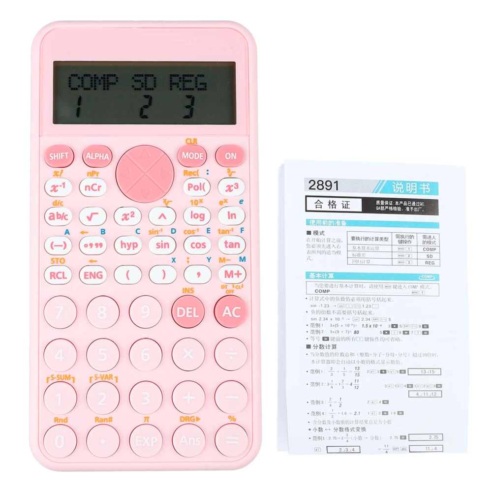 Scientific Calculator 2 Rows LCD Display 240 Functions Battery Powered Desk Calculator for Office School Business