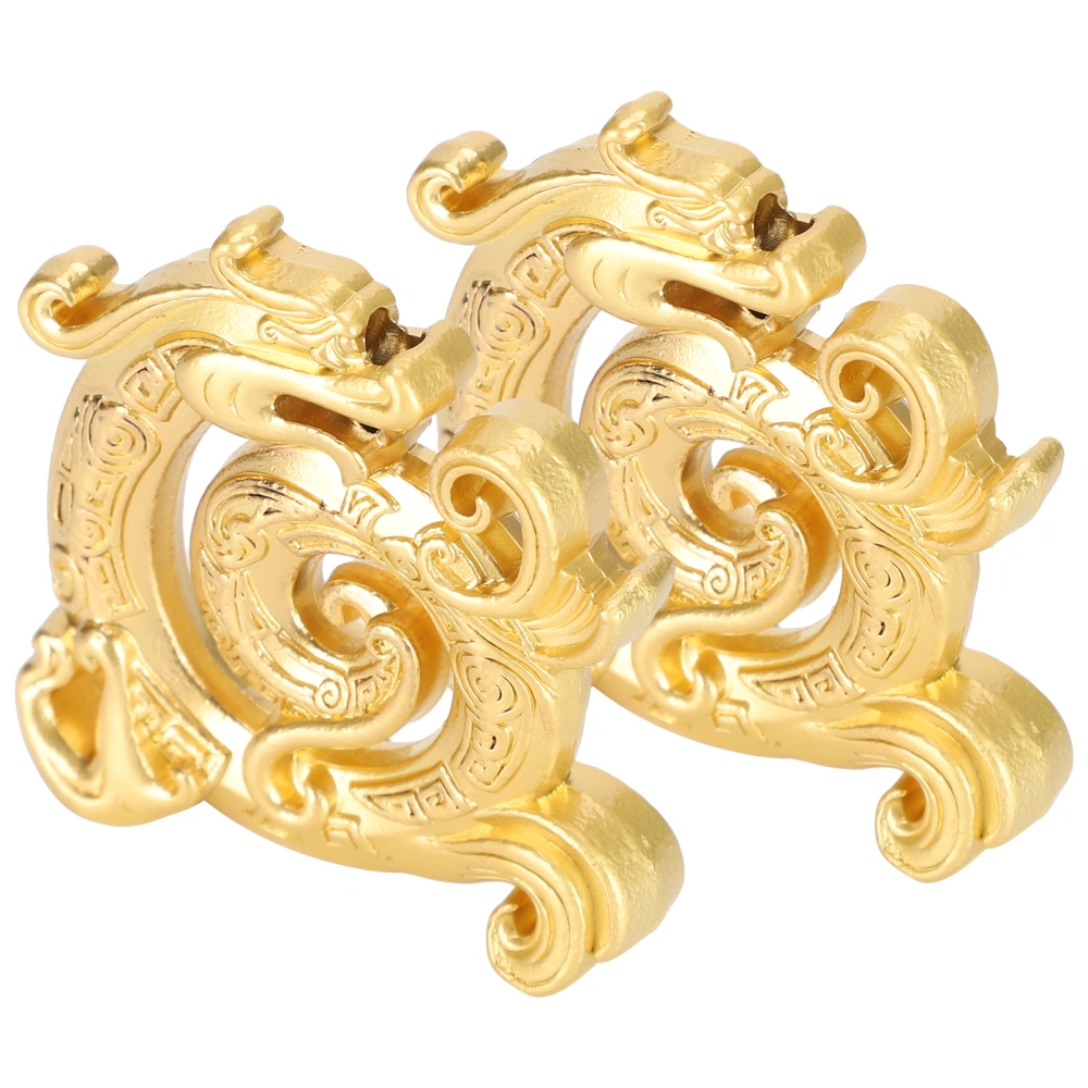 2Pcs Incense Holder for Sticks Sandalwood Burner Alloy Meditation Yoga DragonShaped Ornaments(Gold )