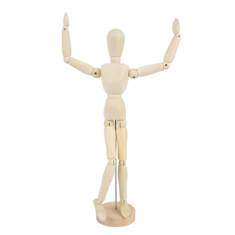 Wooden Manikin Jointed Flexible Joints Elegant Simple 12in Art Model Figure for Home Furnishings Photo Props Tabletop Toys