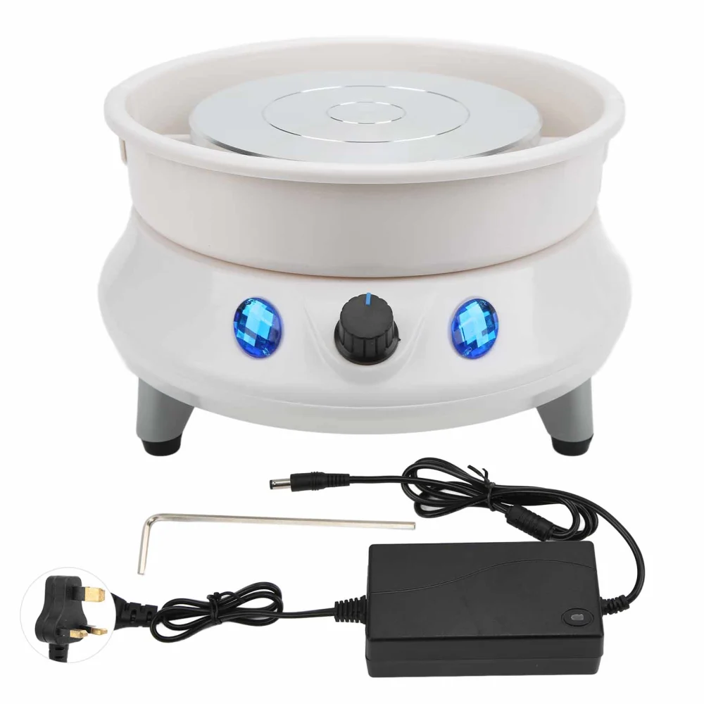 Electric Pottery Wheel Humanized Design Compact Structure 200 RPM Mini Pottery Wheel for Pottery DIY Shop 100‑240V