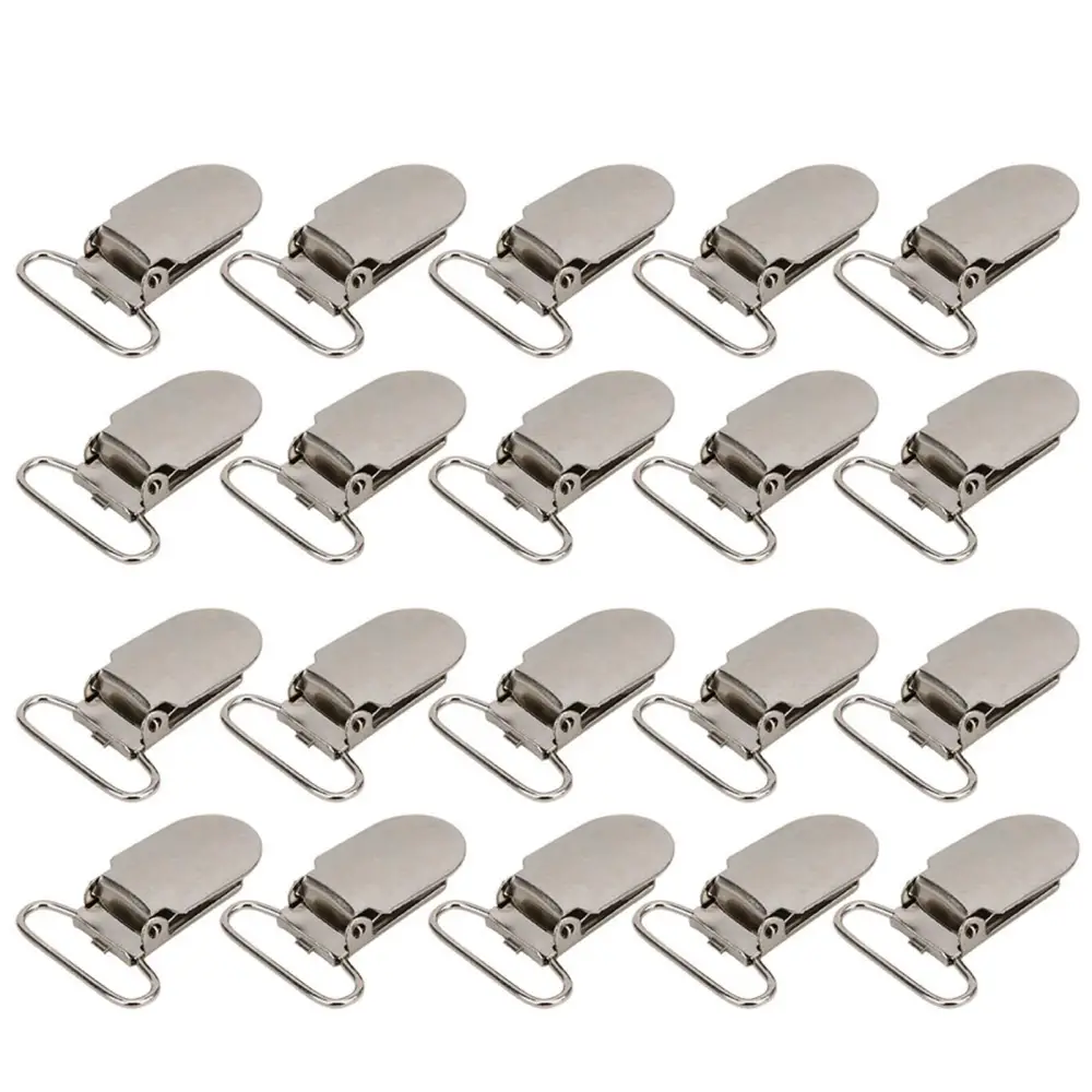 20PCS Metal Pacifier Suspender Clips Suspender Snap for Clothes Decoration Project Craft20pcs