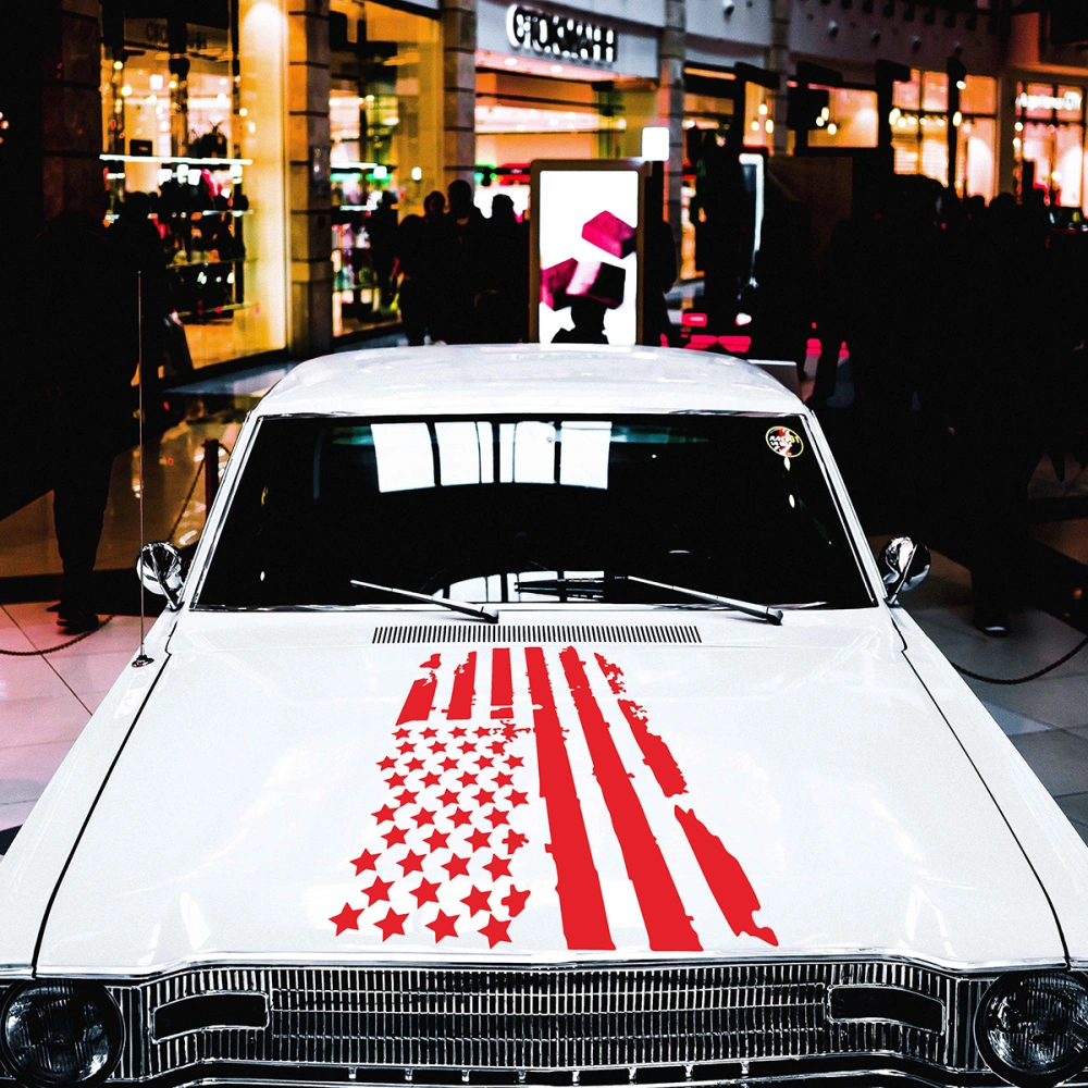 Car Hood Sticker, American Flag Pattern Bumper Decorative Paster