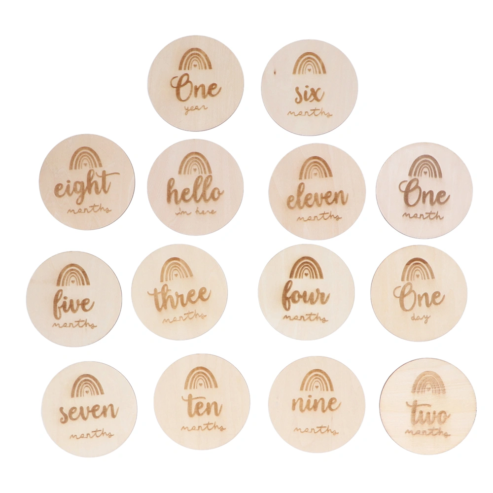 14Pcs Wood Discs Premium Natural Wood Glossy Surface Poisonless Antiallergic Wide Application Wood Rounds