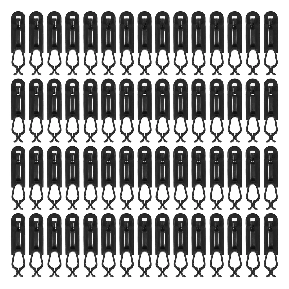 60 Pcs Christmas Light Clips Plastic Soft Flexible Waterproof Small Christmas Light Clips Hooks Christmas Tree Decoration Black