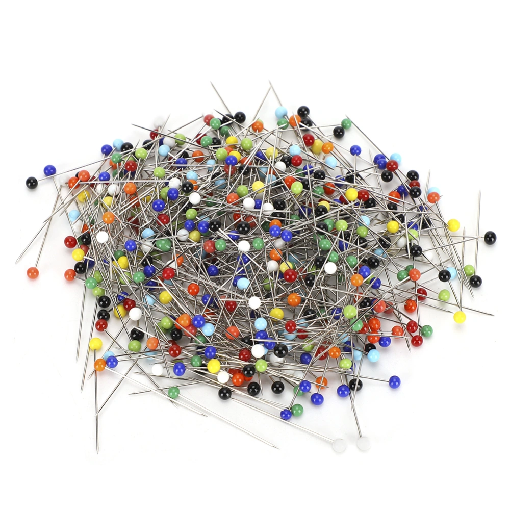 500Pcs Plastic Pearl Head Pins Colorful DIY HandWork Sewing Accessories 4mm 38mm