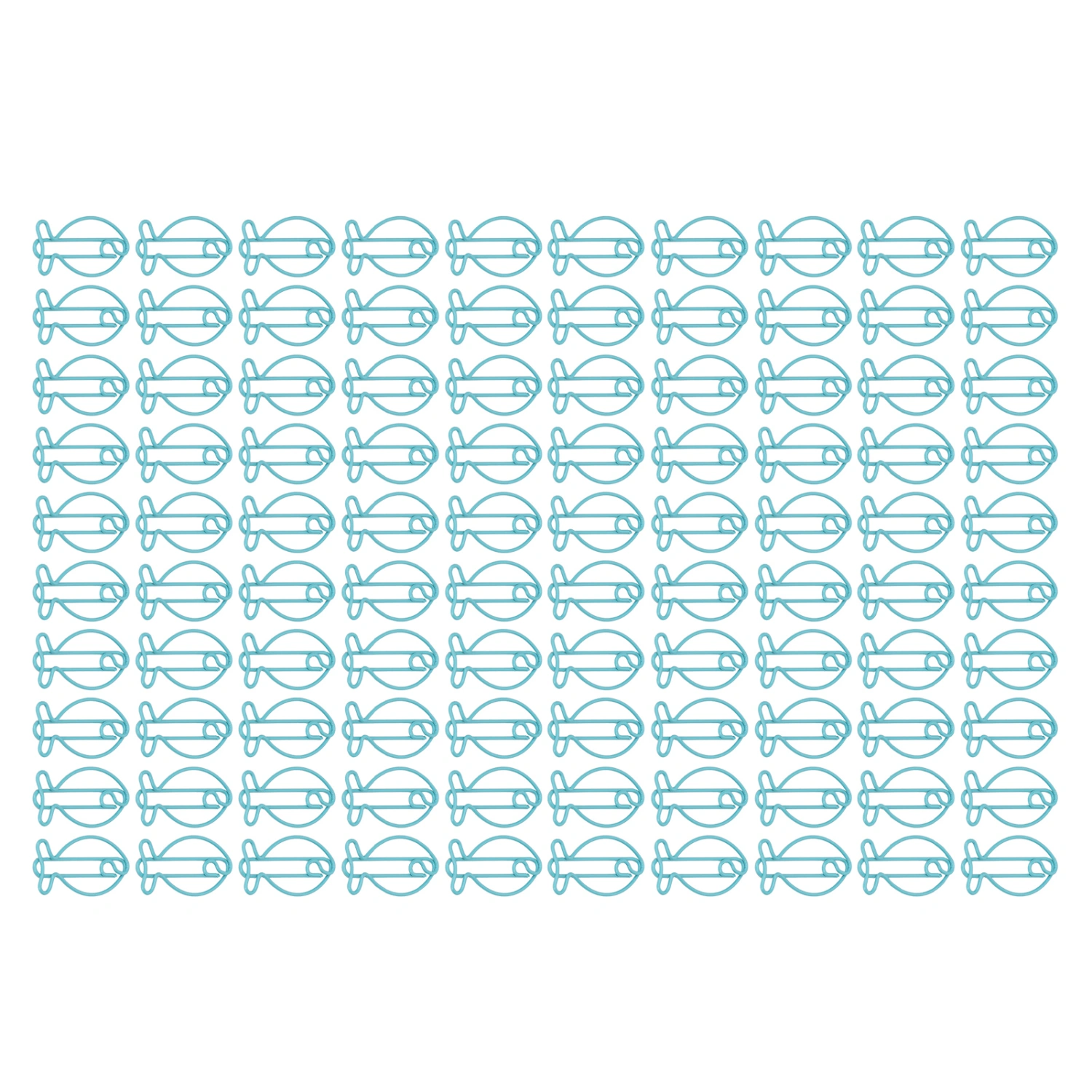 100pcs Shaped Paper Clips Fish Shape Metal Portable Office Clips for File Classification Document Organizing