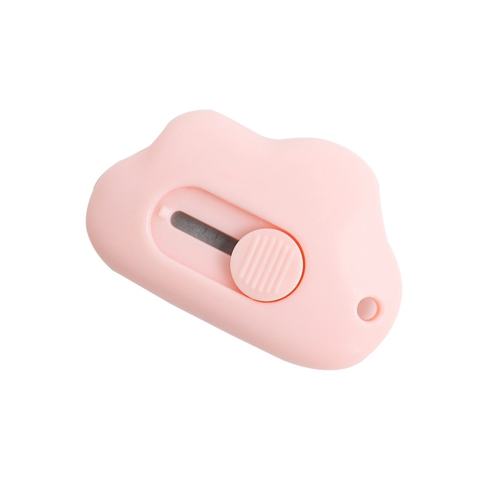 Utility Knife Cute Cloud Shape Mini Portable Retractable High Carbon Steel Blade Box Cutter for Handicrafts MakingPink