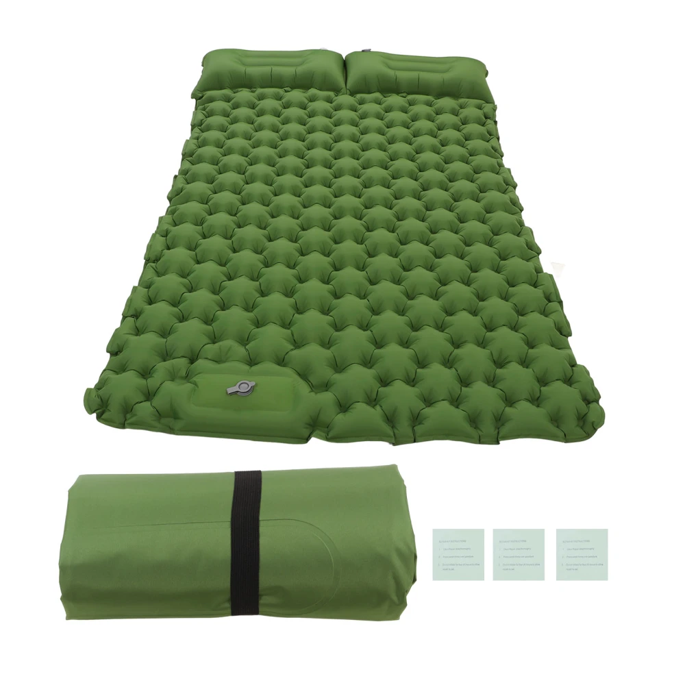 Inflating Sleeping Pad Ergonomic Foot Operated Inflatable Sleeping Pad with Storage Bag for Office Outdoor Camping Use Green