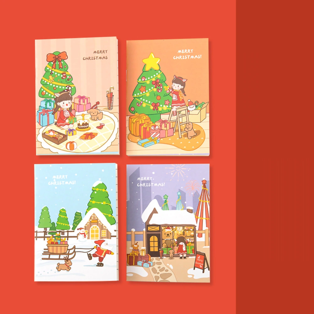 Cartoon Notebooks Full Water Pulp Grade A Paper Material 32 Pages Cute Notepads for Writing to Do ListsChristmas