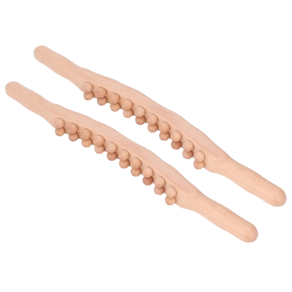 2 Pcs Wooden Scraping Stick Relieve Fatigue 20 Massage Points Smoother Massage Roller Stick for Beauty Salon Home