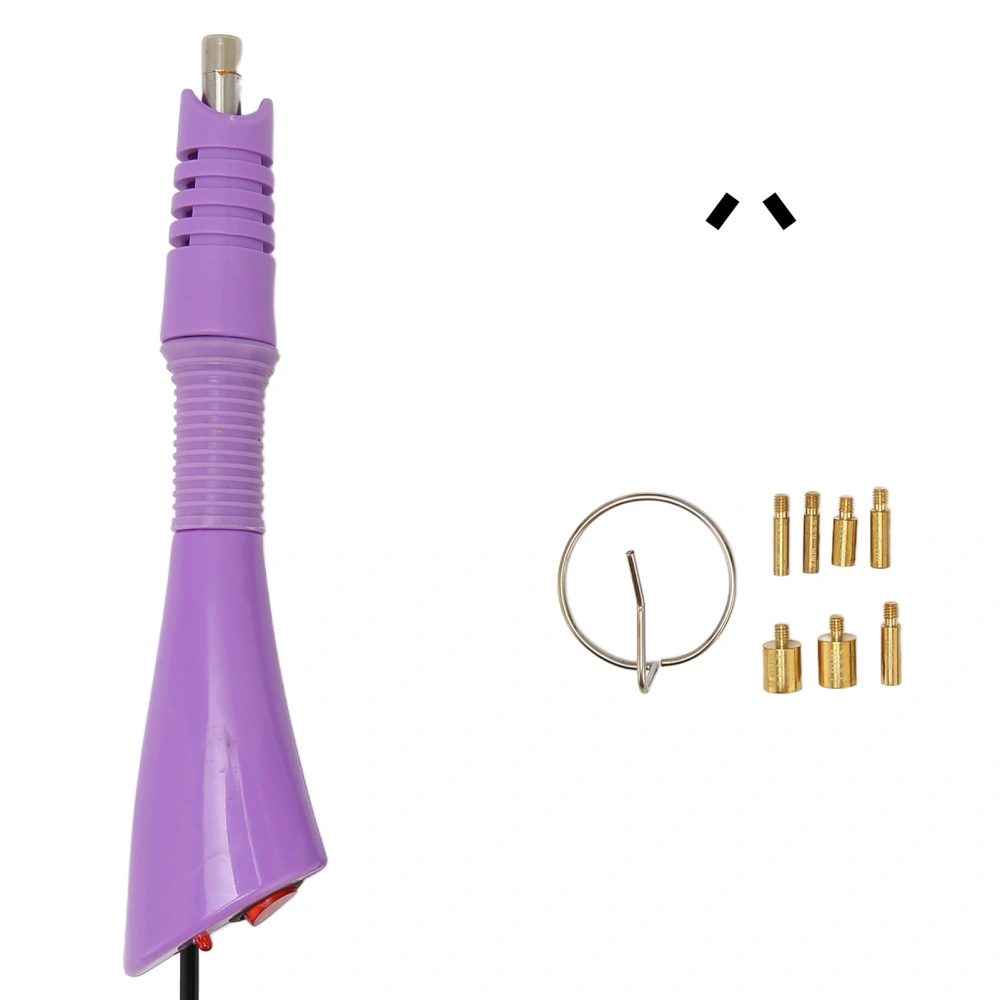 Hot Fix Applicator with 7 Tips Iron Rings Energy Saving Metal DIY Hot Fix Machine for Clothes Purple 110‑