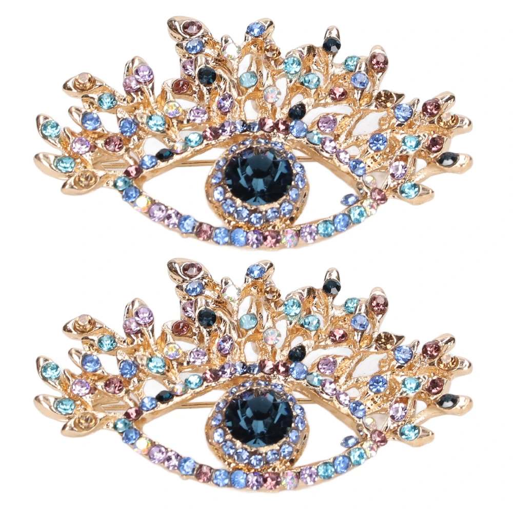 2Pcs Brooch Blue Eye Premium Alloy Exquisite Stylish Elegant Highly Durable Blue Eye Brooch for Party Wedding Ceremony