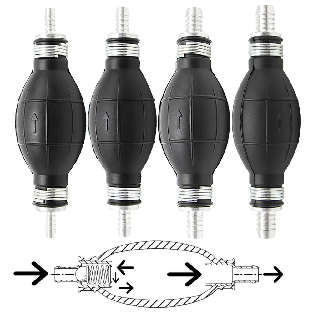 Fuel Line Pump, 6/8/10/12mm Rubber Aluminum Hand Gas Petrol Pumps