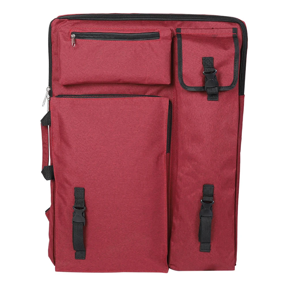 Multi function Large 4K Waterproof Drawing Board Carrying Bag Art Supplies Bag (Red)