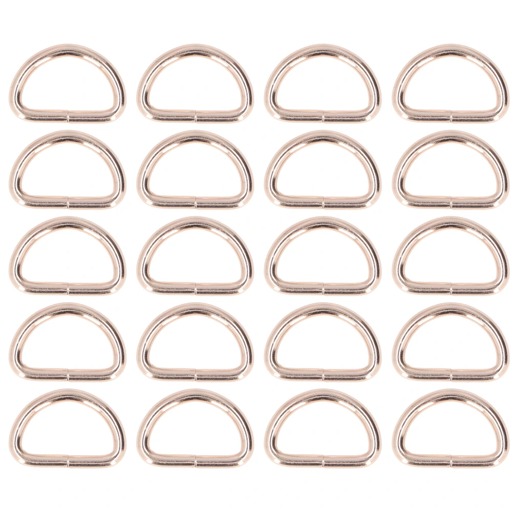 20pcs D Rings Glossy Comfortable Durable Wearable DIY Making Compact Practical Bag Buckles for BraceletsGold 3.8x25x15mm