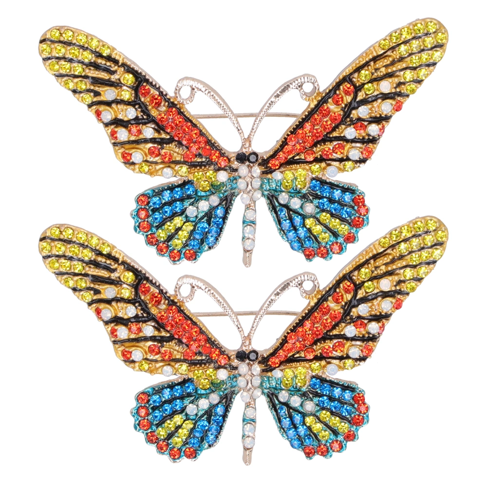 2pcs Butterfly Brooch Pin Women Fashionable Brooch Pin Badges Clothing Accessory(Multi Color )