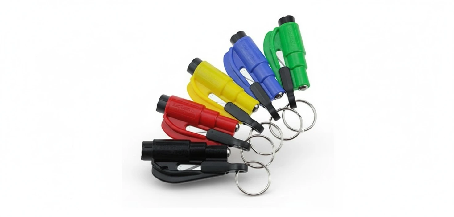 Safety Car Escape Tool Key Chain, Portable Mini Safety Hammer Keychain