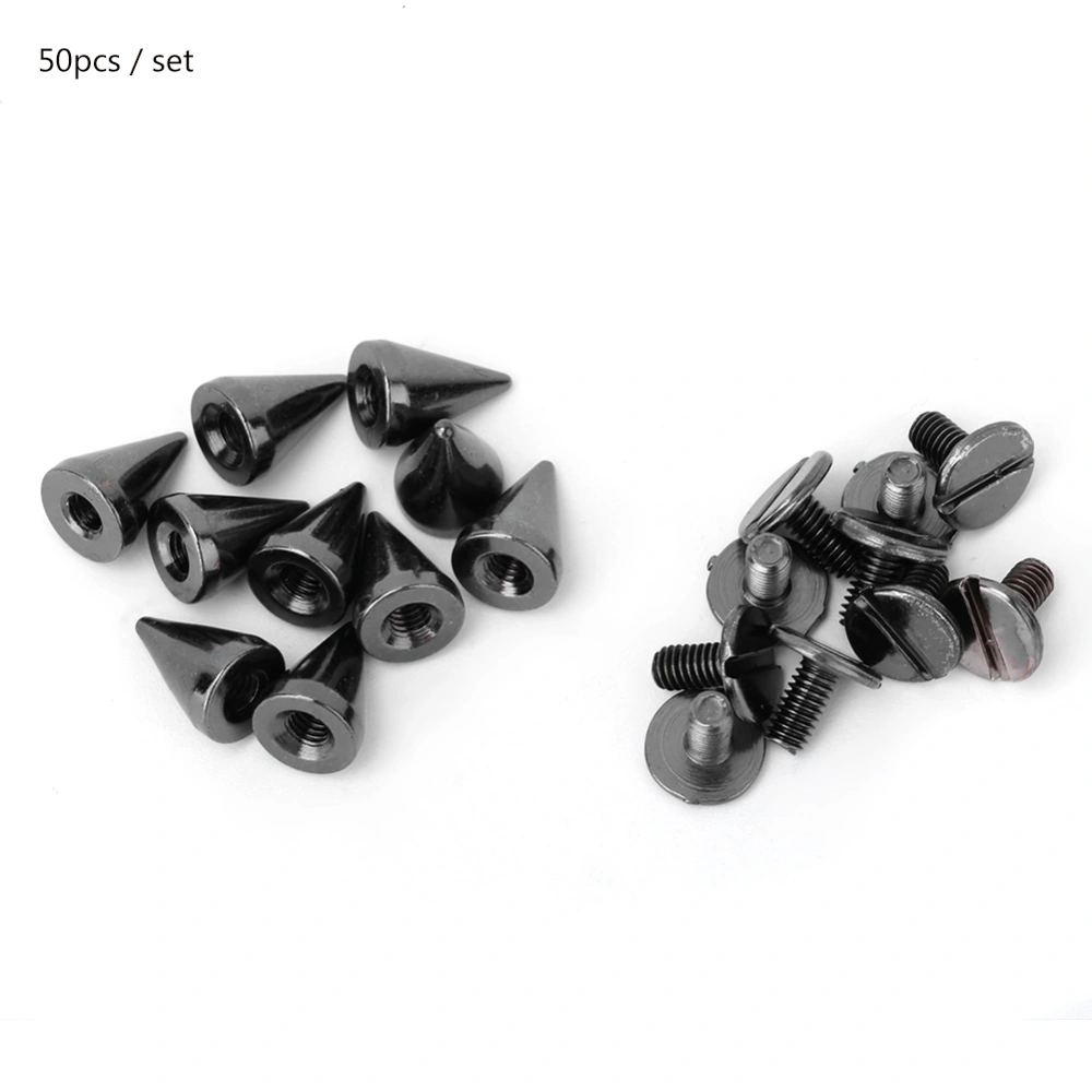 50pcs 7*10mm Bullet Spikes Punk Rivets Leathercraft Studs DIY Clothing Decoration (Gun Color)