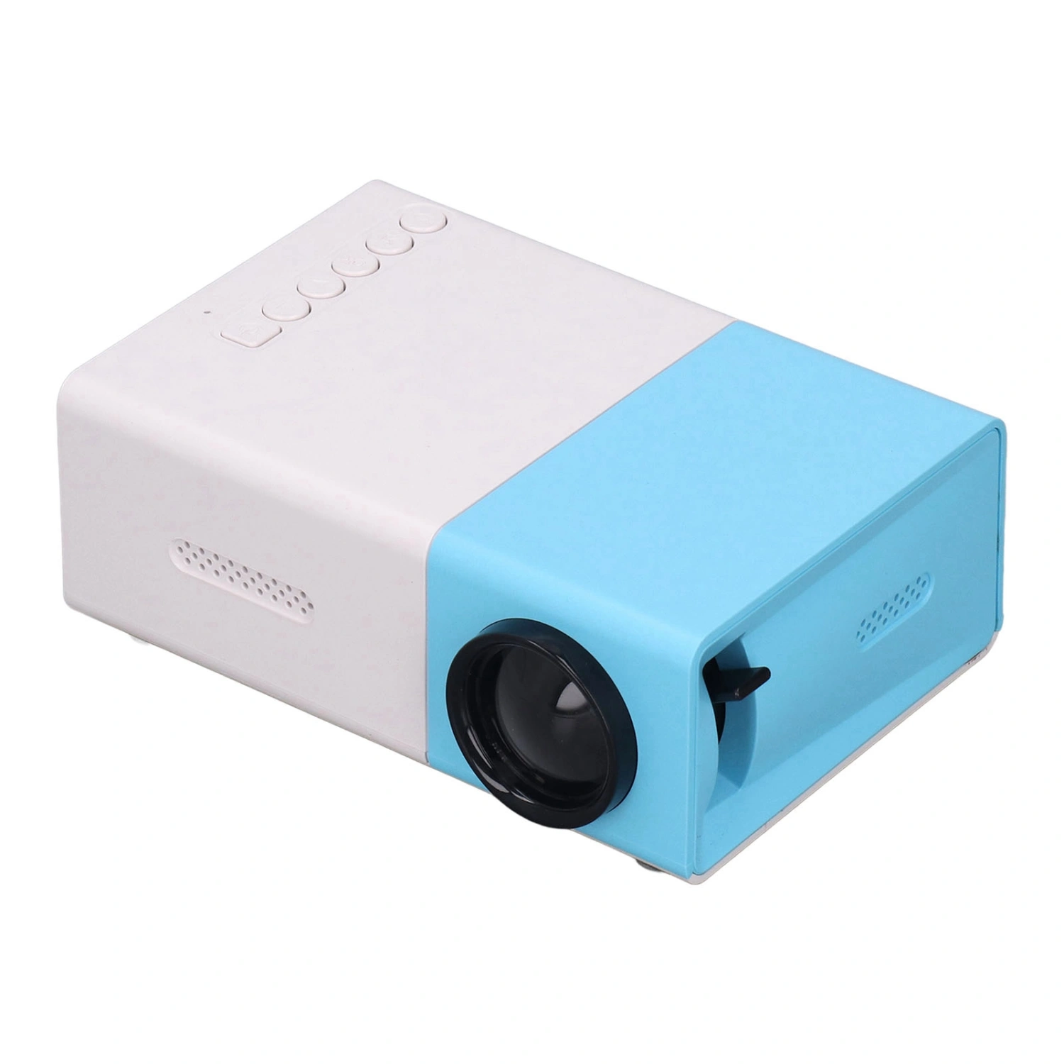 Mini Projector 1080P HD Inbuilt Speaker Mini Size Diffuse Reflection Imaging Portable Projector for Game Movie 100‑240V EU Plug