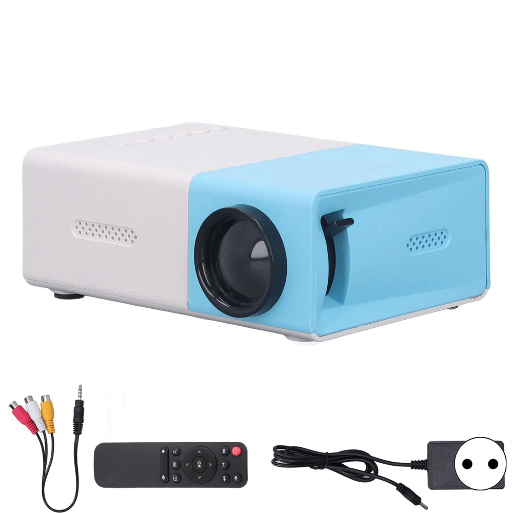 Mini Projector 1080P HD Inbuilt Speaker Mini Size Diffuse Reflection Imaging Portable Projector for Game Movie 100‑240V EU Plug