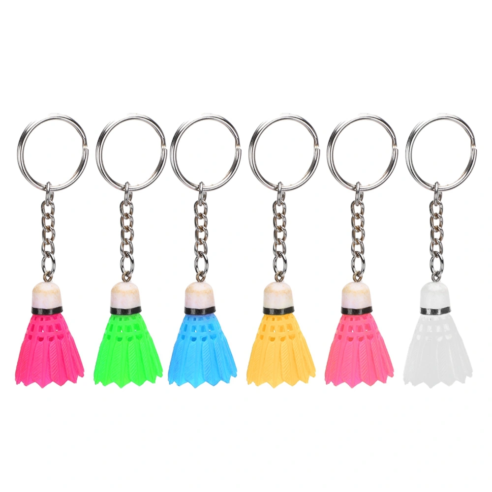 6Pcs Mini Simulation Badminton Keychain Keyring Pendant Fashion Hanging Decoration