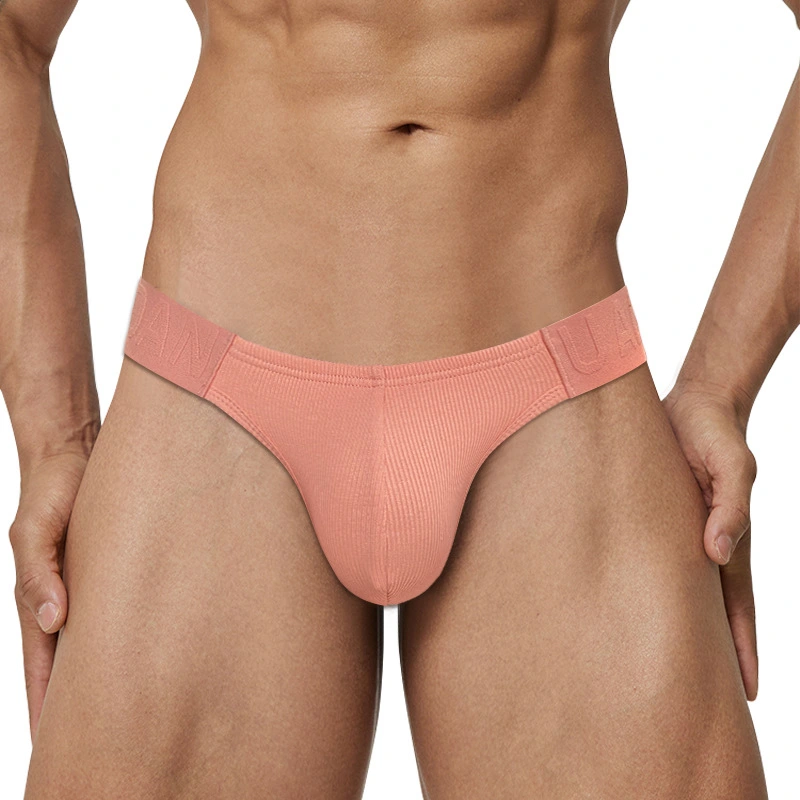 Solid Color High-fork Low-waist Briefs Sexy Full-wrapped Hip-excited Pouch Underwear