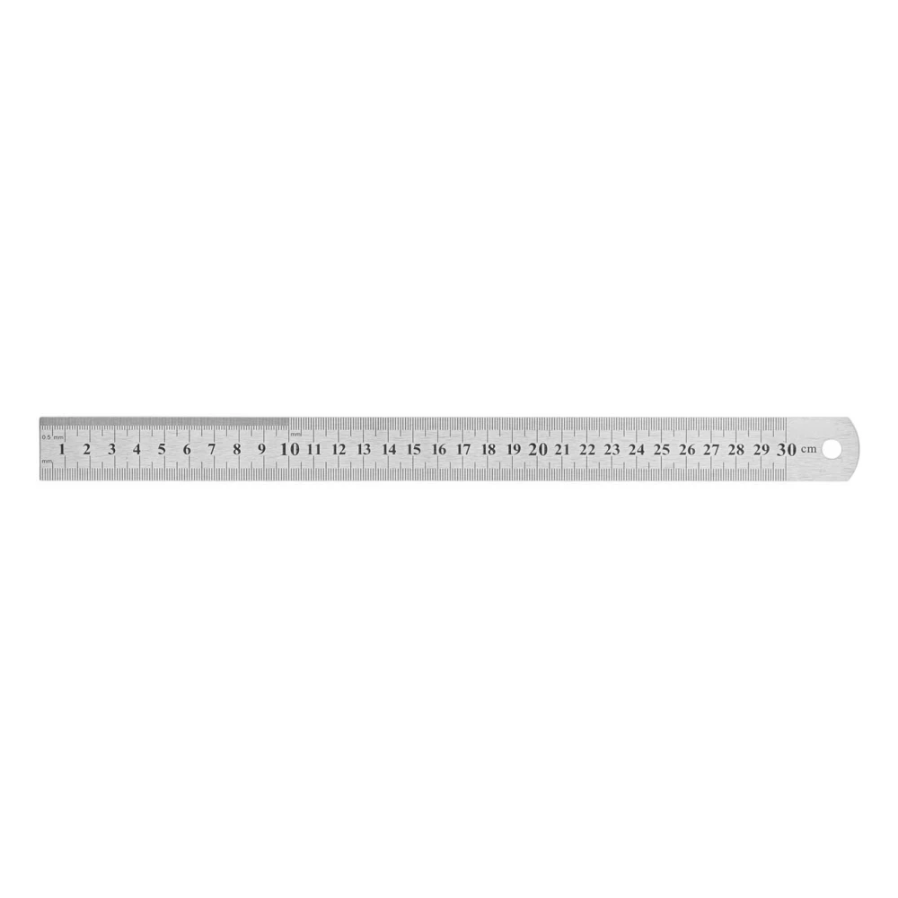 30cm Ruler 30cm Measurable Length Clear Scale Accurate Stainless Steel Metal Ruler with 2 Measurement Units for Drawing