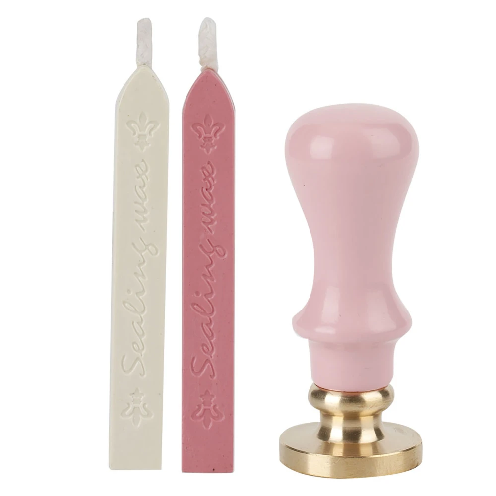 EU Retro Style Sealing Wax Wooden Handle Sealing Stamp Creative Gift Stamp(070049 Blech Pink)