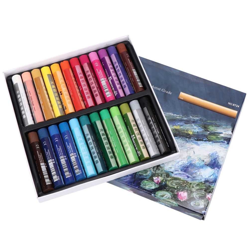 24 Colors Crayon Oil Painting Stick Children Oily Graffiti Soft Painting Art Supplies8724 24Colors