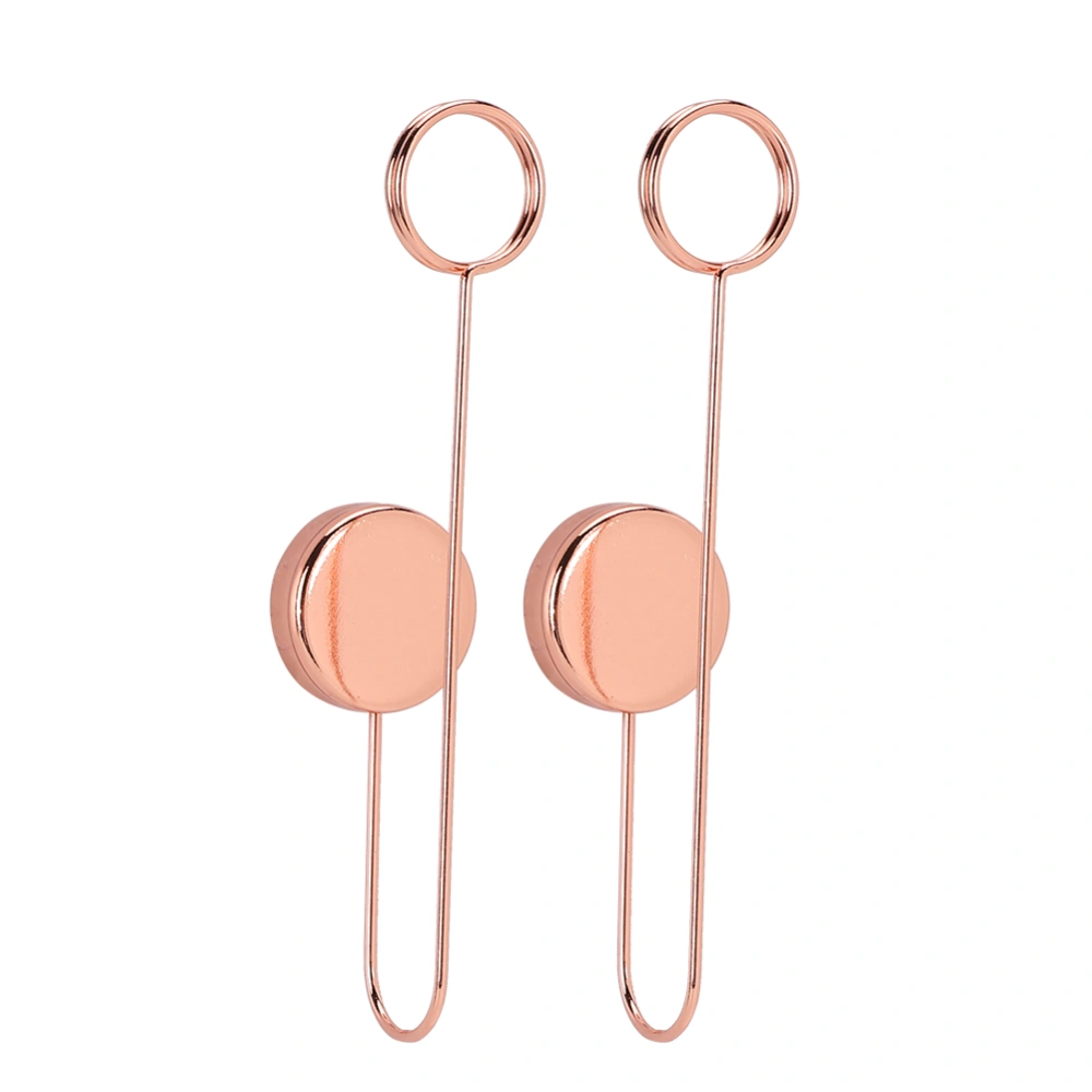 2Pcs Picture Hanging Clips Metal Double-Sided Adhesive Wall Stickers Message Clip(Rose Gold )