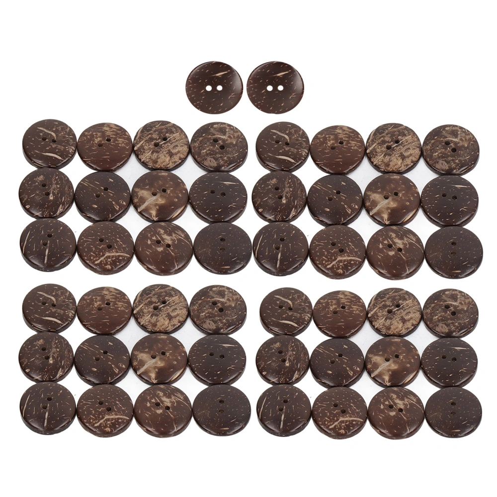 50pcs Wooden Buttons Round Coconut Texture Double Hole Composite Wood 25mm DIY Sewing Buttons for Art Project