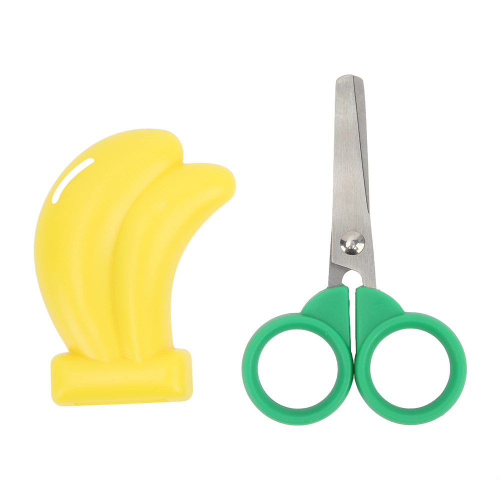 Paper Scissors Cute Cartoon Banana Shape Soft Handle Scissors with Magnet for Student Kids for Home Decoration