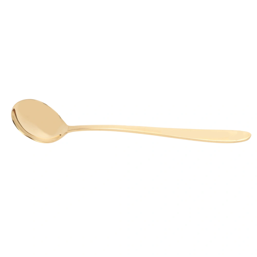 Serving Spoon Brass Polished Glossy Edges Elegant Style Compact Portable Round Soup Spoon for Dinner Cafes Mirror type