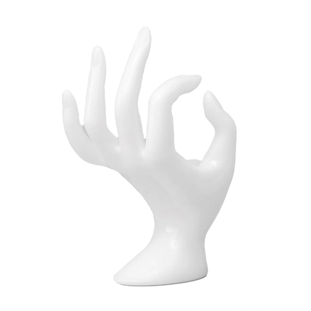 Rings Hand Holder OK Shaped Elegant Jewelery Display Stand for Home Jewelry Retail Stores Exhibitions White