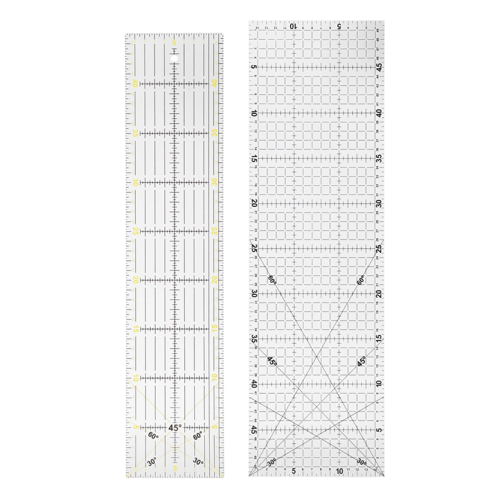 2Pcs Quilting Ruler MultiFunction Sewing Drawing Drafting Crafts Scale Measuring Tool