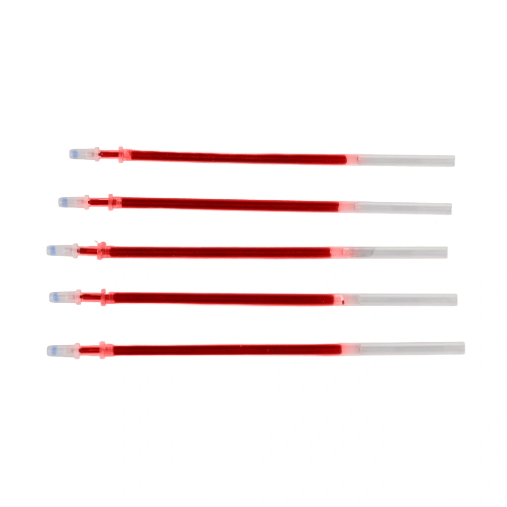 Gel Pen Refills 0.5mm Line Width Smoothing Writing Wear Resistant Gel Ink Pen Refills Replacement Office Supplies Red 5 Needle Refills