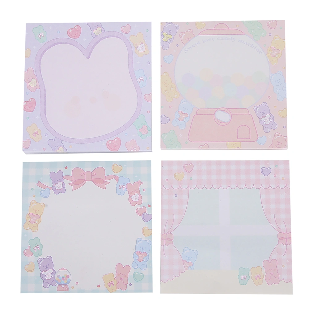 4Pcs Cute Sticky Note Marker Paper Adhesive Memo Pad School Office Desk Organizing GadgetCandy