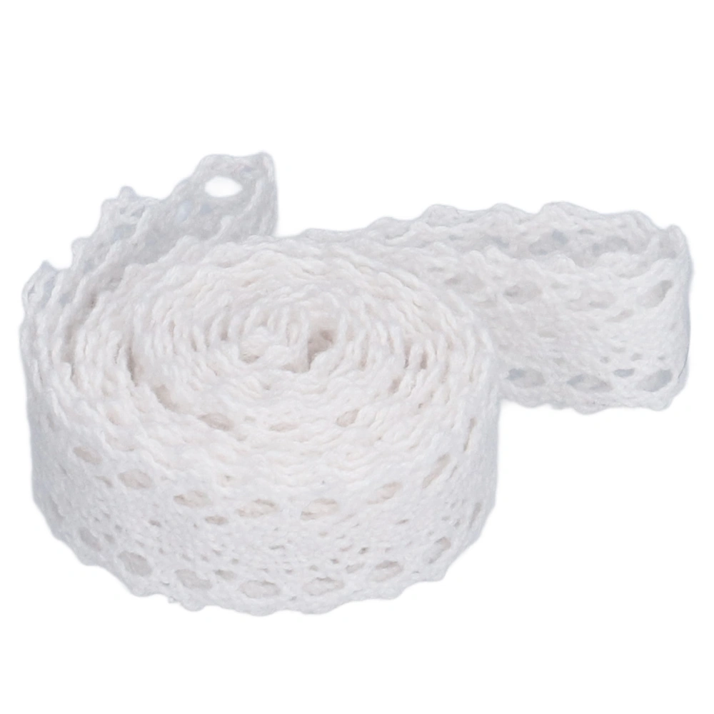 Lace Ribbon Cotton Thread 20 Yards White Decorative Accessories for DIY Clothing Gift Decoration