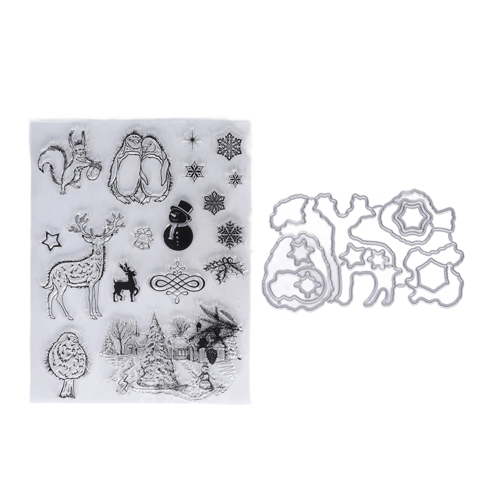 Transparent Stamp Christmas Style Durable TPR Transparent Wide Application Clear Stamp with Cutting Die for Card Making