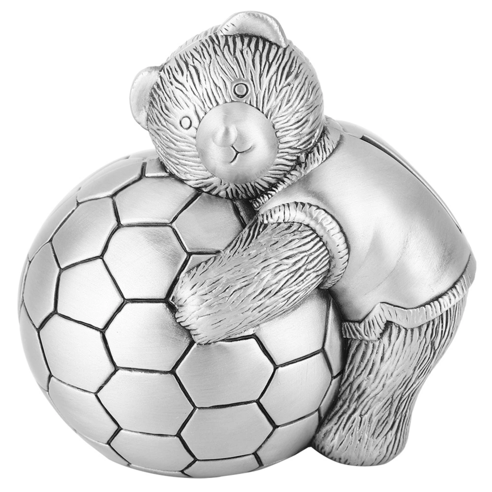 Little Bear with Football Money Box Coin Saving Pot Piggy Bank Home Decor Gift for Kids