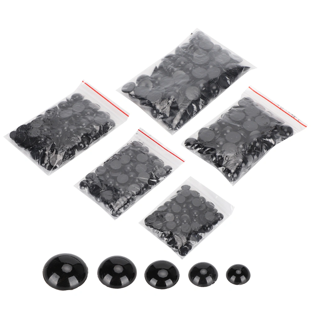 500pcs DIY Artificial Animal Eyes Black Flat Bottom Domed Sewing Crafting Buttons for Doll Kid Toys AccessoriesType 1