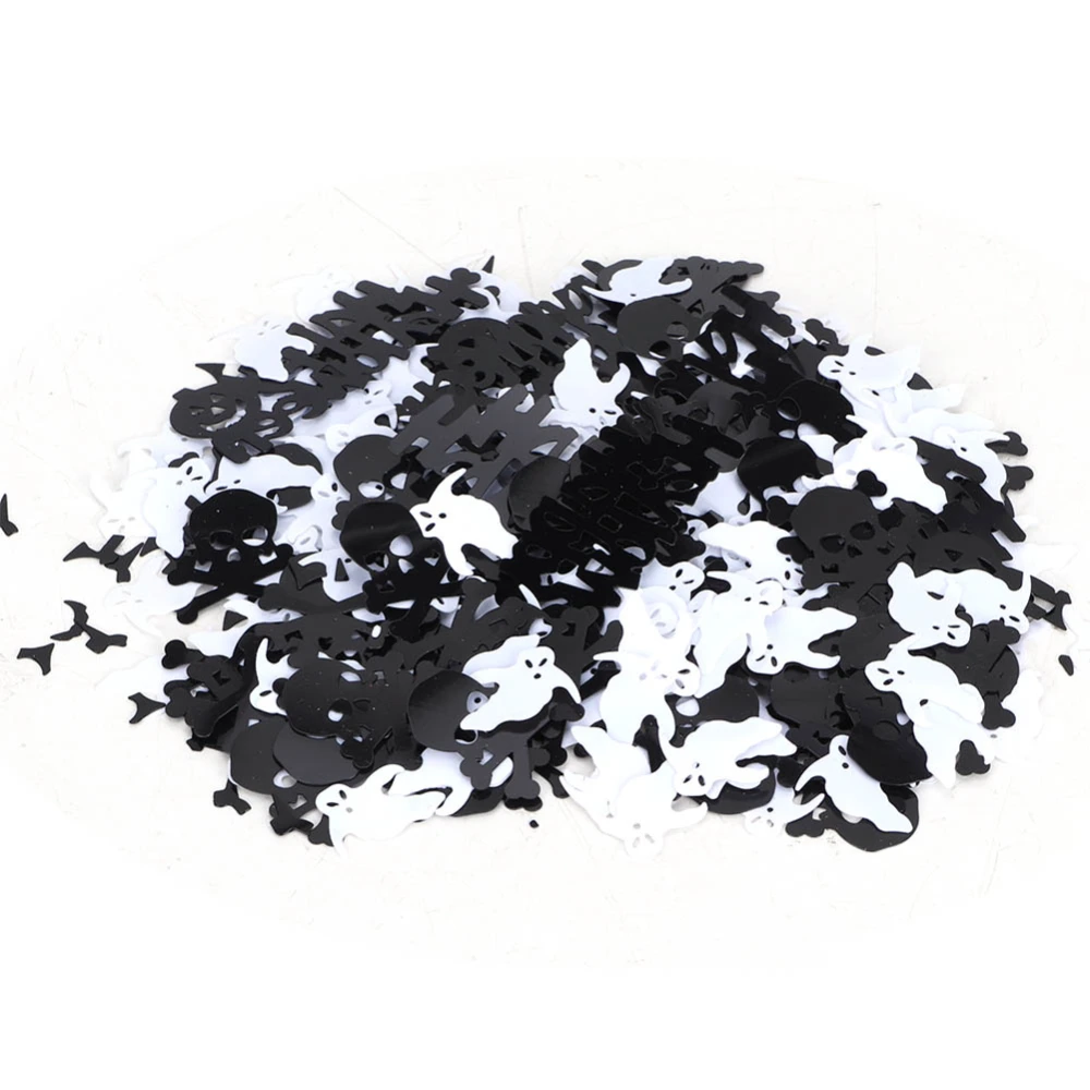 Halloween Party Confetti Holiday Decorative 60g (Black Apparition Head+White Apparition)