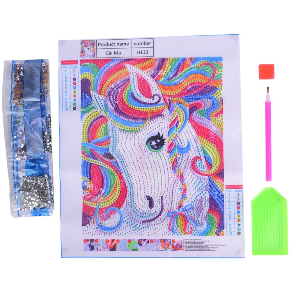 Coloured Horse Diamond Painting Frameless Decorative DIY Diamond Painting 30x25cm